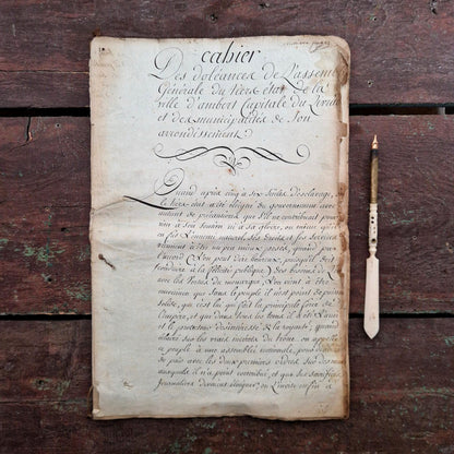 Grand cahier manuscrit - 22 pages - Fin XVIIIe (d1)