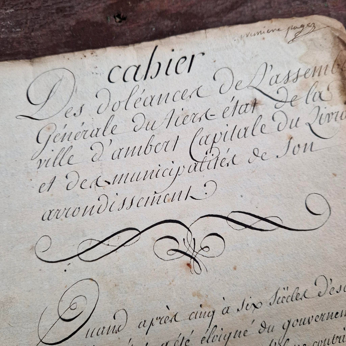 Grand cahier manuscrit - 22 pages - Fin XVIIIe (d1)