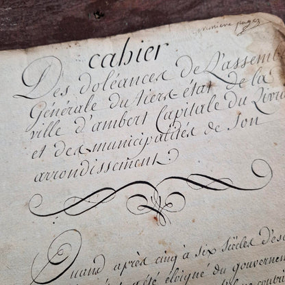 Grand cahier manuscrit - 22 pages - Fin XVIIIe (d1)