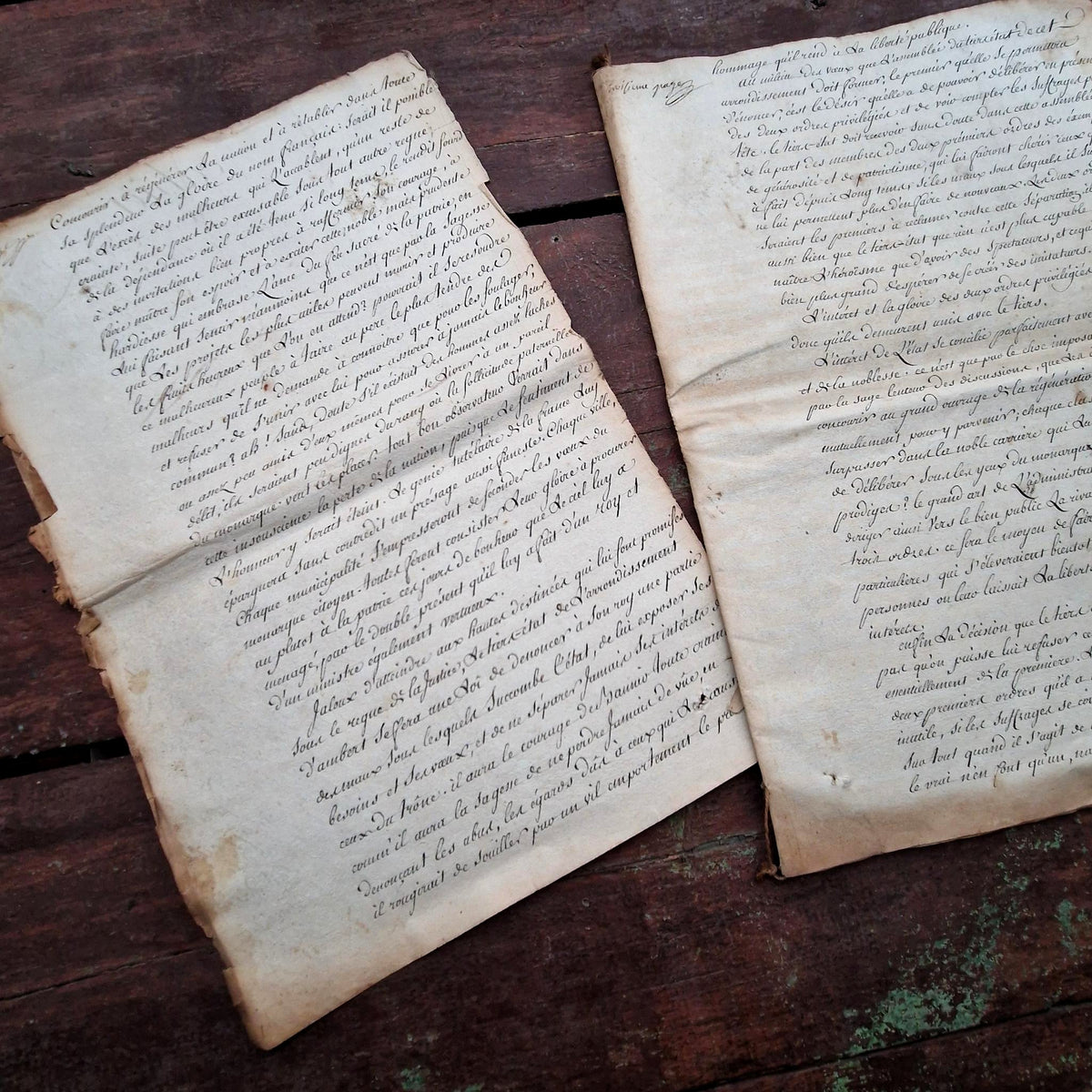 Grand cahier manuscrit - 22 pages - Fin XVIIIe (d1)