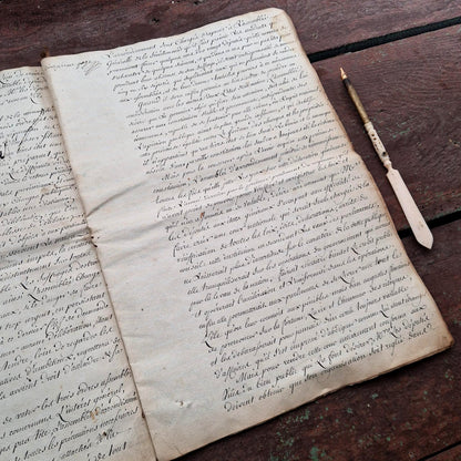 Grand cahier manuscrit - 22 pages - Fin XVIIIe (d1)