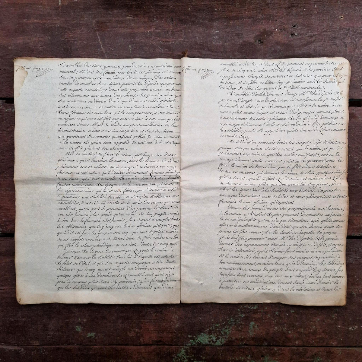 Grand cahier manuscrit - 22 pages - Fin XVIIIe (d1)
