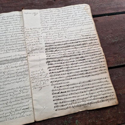 Grand cahier manuscrit - 22 pages - Fin XVIIIe (d1)