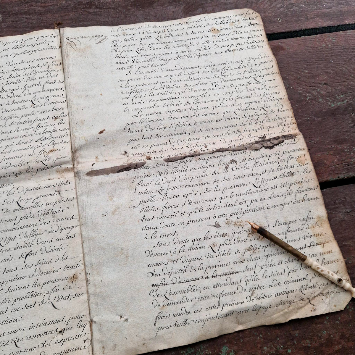 Grand cahier manuscrit - 22 pages - Fin XVIIIe (d1)
