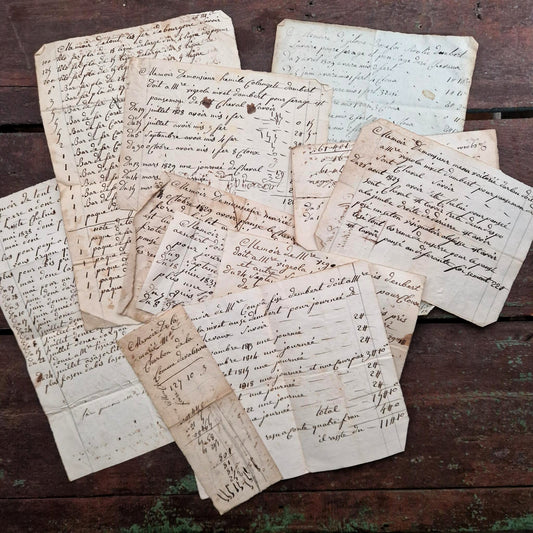 Lot de vieux papiers manuscrits –  XIXe siècle (l1)