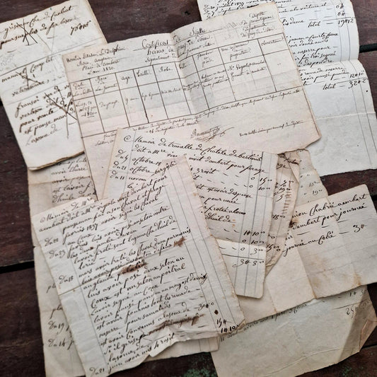 Lot de documents manuscrits chevaux et maréchalerie - XIXe siècle (l3)