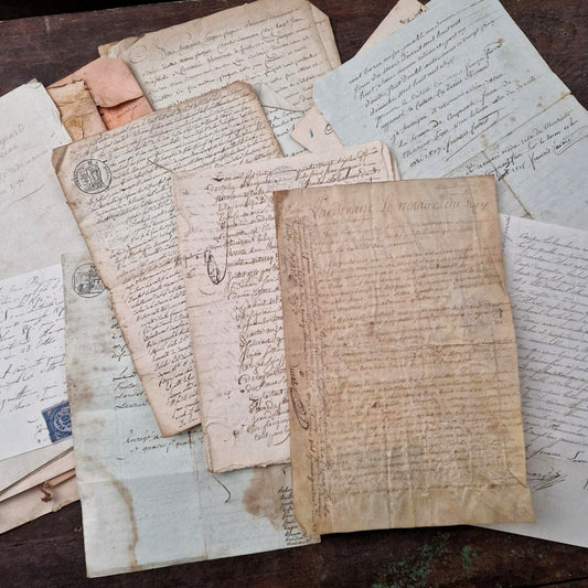 Lot de 20 documents manuscrits - XVIIIe et XIXe (l2)