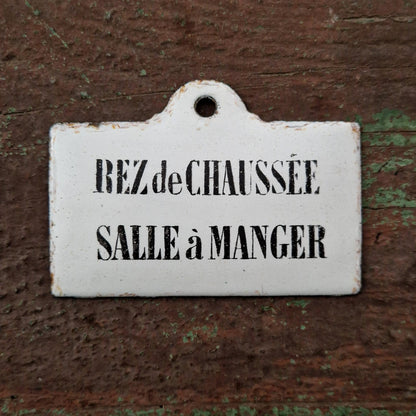 Enamel sign “Dining Room – Ground Floor”