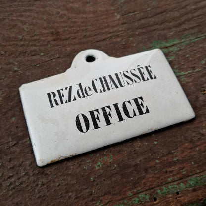Enamel sign “Ground Floor / Office” – Early 20th century