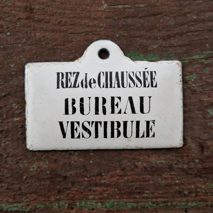 Enamel sign “Ground Floor – Office / Vestibule”