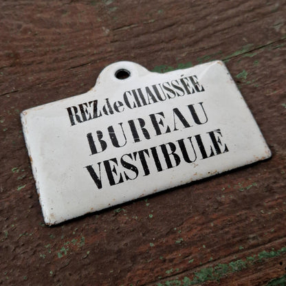 Enamel sign “Ground Floor – Office / Vestibule”