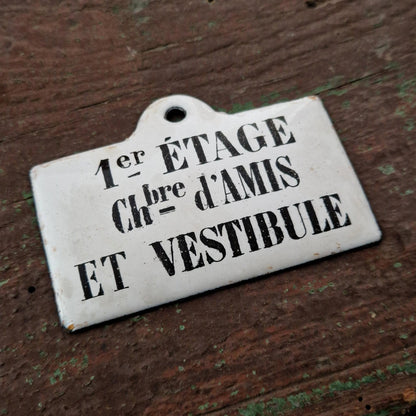 Enamel sign “Guest room and vestibule – 1st floor”