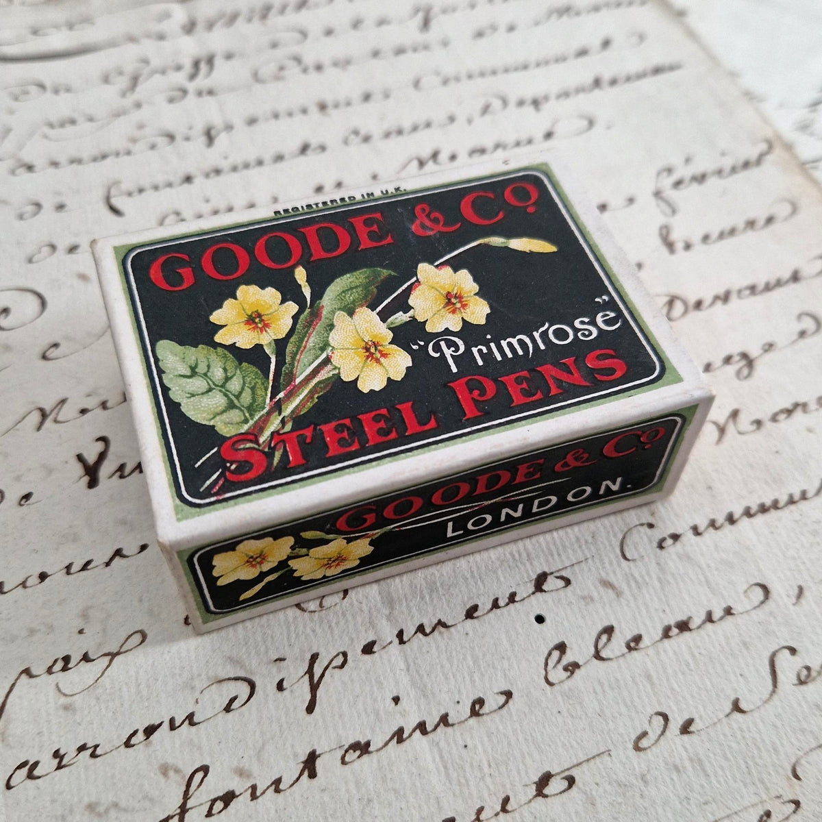 Boîte de plumes Primrose - Goode & Co., Londres