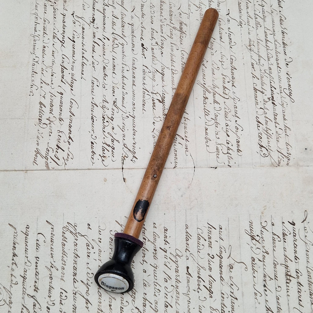 Tirette d’orgue avec bouton émaillé « Diapason »