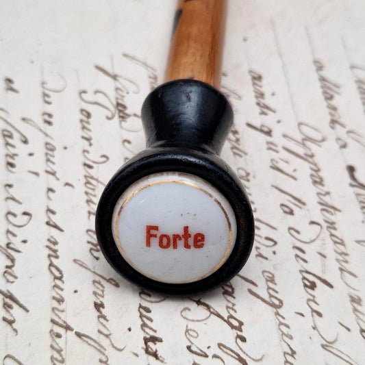 Tirette d'orgue avec bouton émaillé Forte