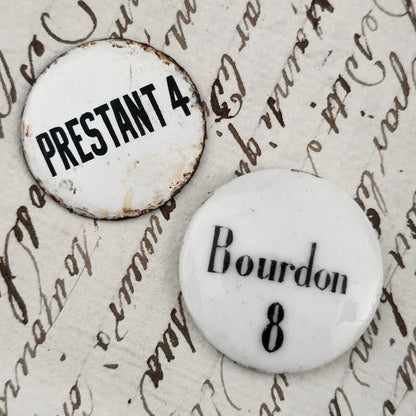 Lot de 4 boutons de registres d’orgue - Vers 1900