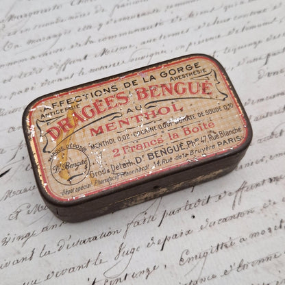Boîte de dragées Bengué au menthol & Cocaïne