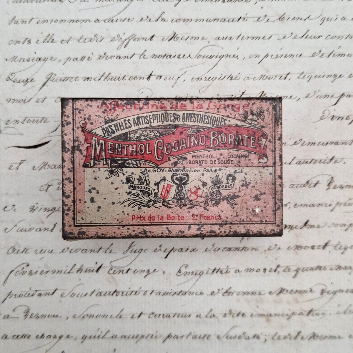 Boîte de pastilles à la cocaïne - Menthol Cocaïno-Boraté