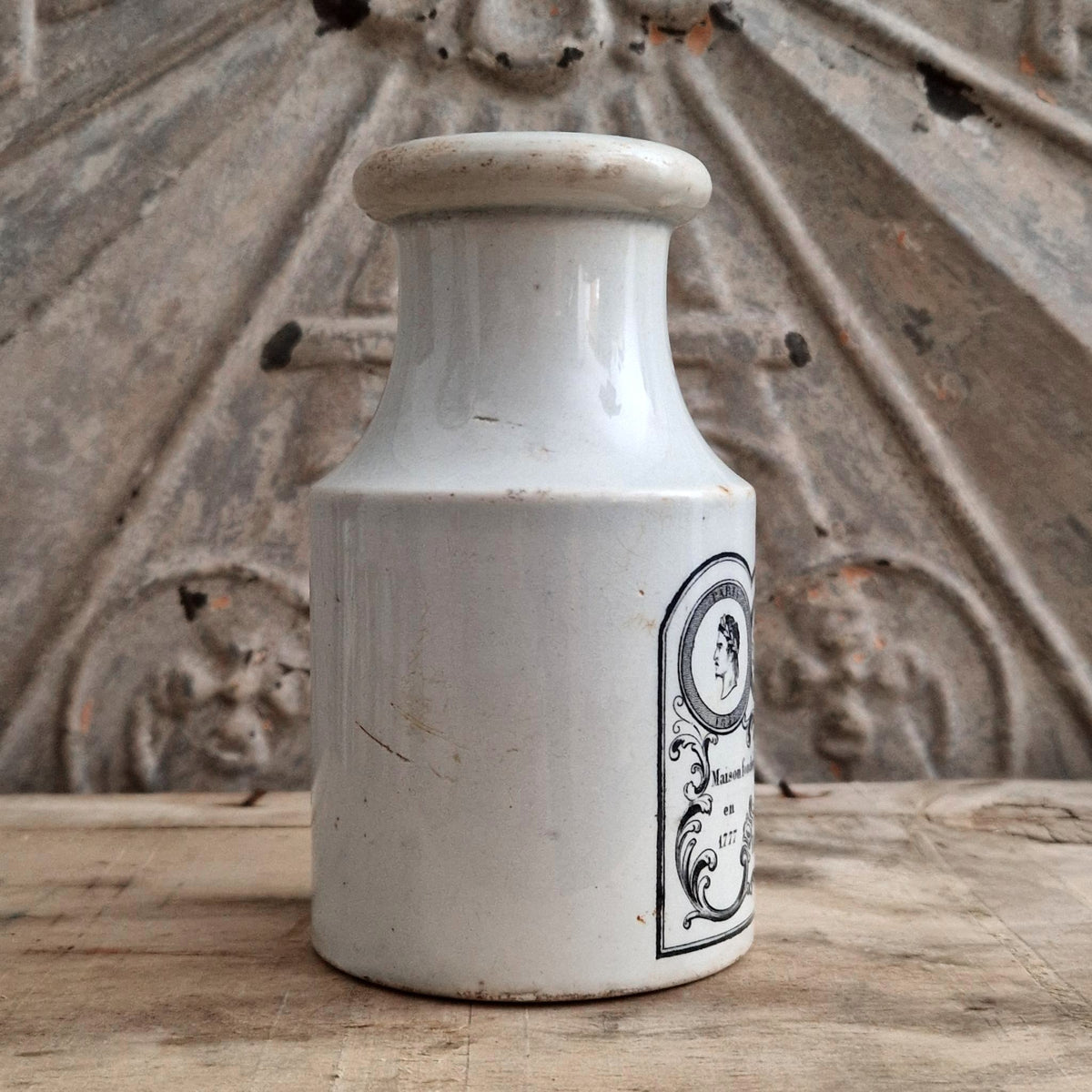 Rare Grey Dijon mustard pot - Creil & Montereau - 1856 / 1860