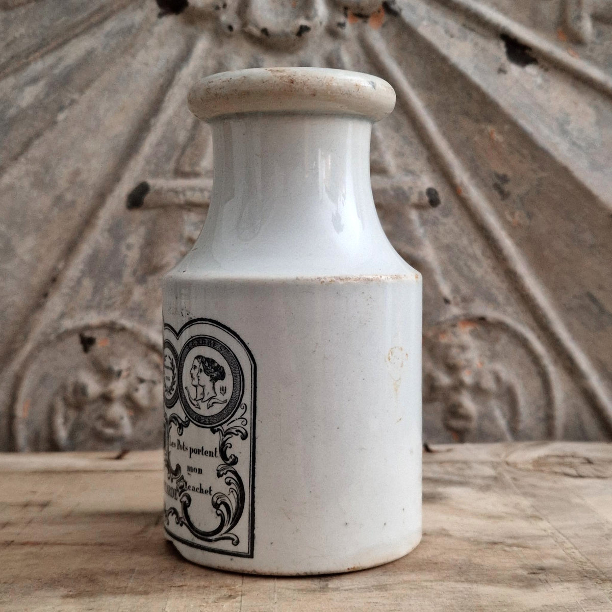 Rare Grey Dijon mustard pot - Creil & Montereau - 1856 / 1860