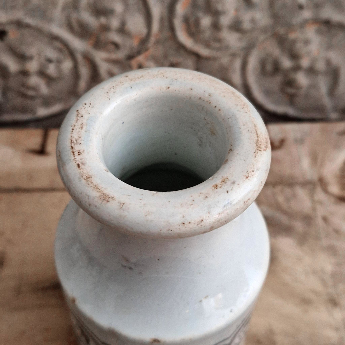 Rare Grey Dijon mustard pot - Creil & Montereau - 1856 / 1860