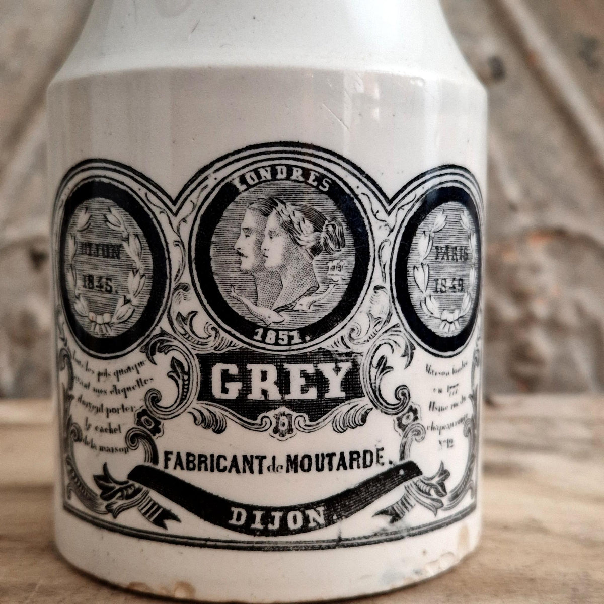 Rare pot à moutarde Grey Dijon - Creil & Montereau -1851 / 1855
