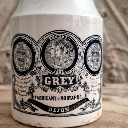 Rare pot à moutarde Grey Dijon - Creil & Montereau -1851 / 1855