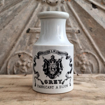 Pot à moutarde Grey aux armoiries impériales - Creil et Montereau - 1860 / 1866