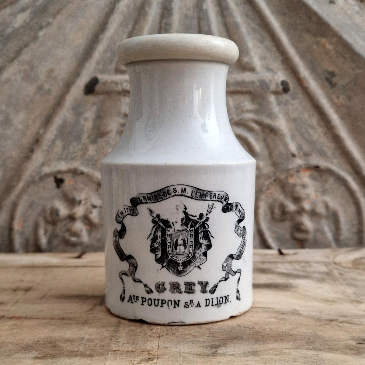 Ancien pot à moutarde Grey - Auguste Poupon successeur - 1867 / 1876
