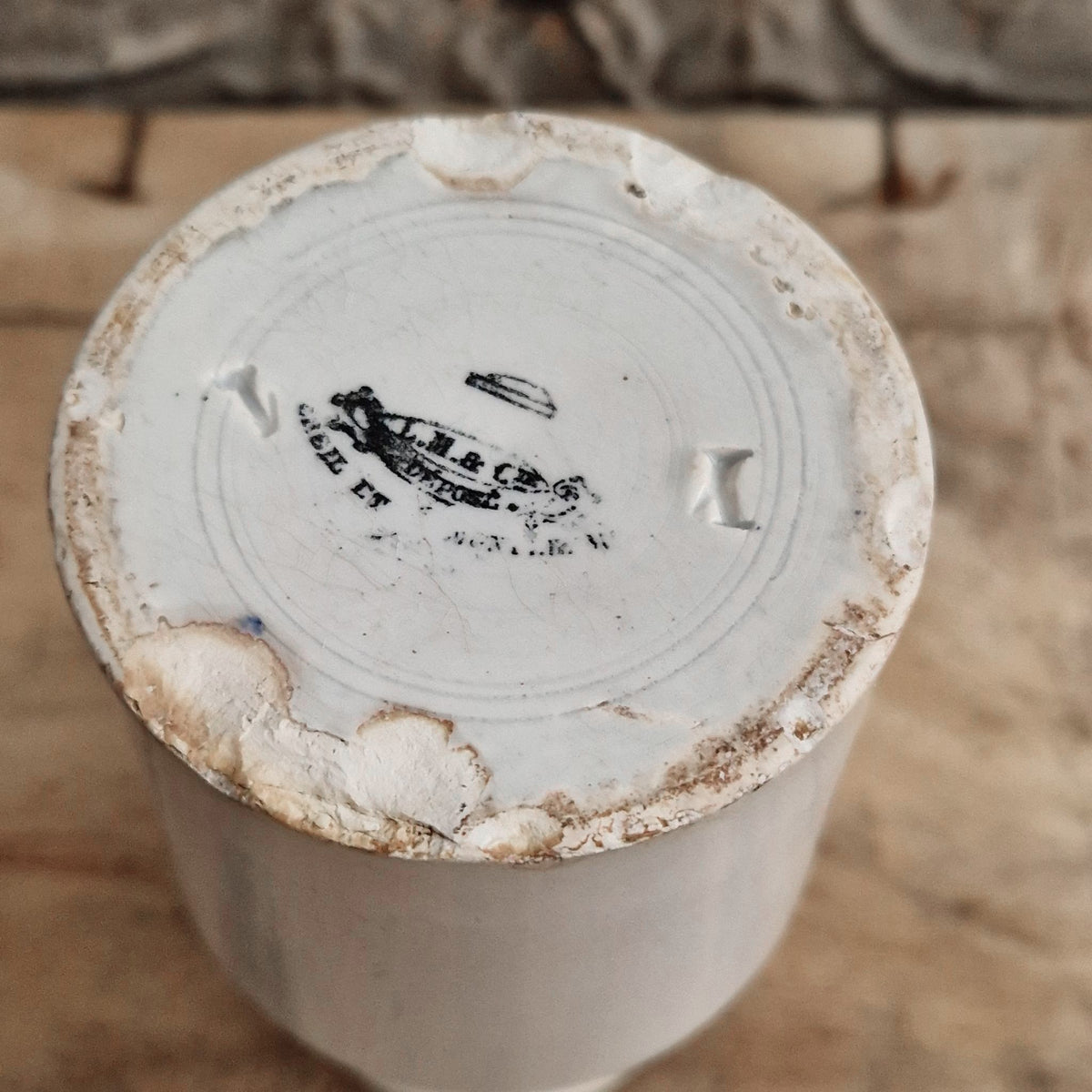 Ancien pot à moutarde Grey - Auguste Poupon successeur - 1867 / 1876