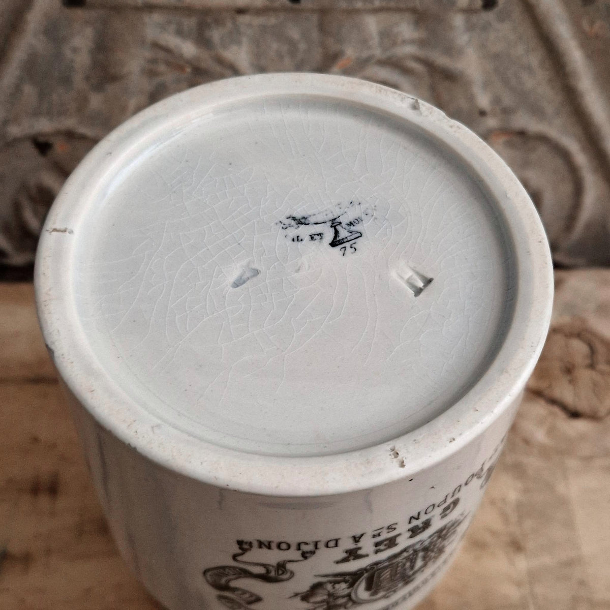 Rare pot Grey Auguste Poupon XXL - Creil & Montereau - 1877 / 1888