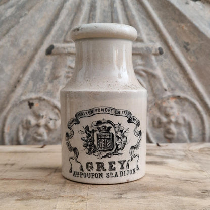 Grey Mustard Pot - Auguste Poupon - Creil & Montereau - 1877 / 1888