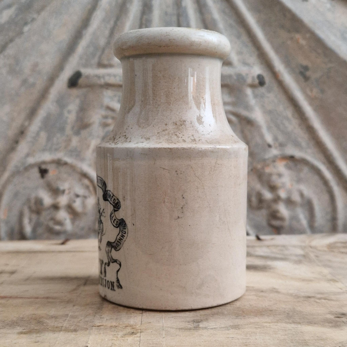Grey Mustard Pot - Auguste Poupon - Creil & Montereau - 1877 / 1888