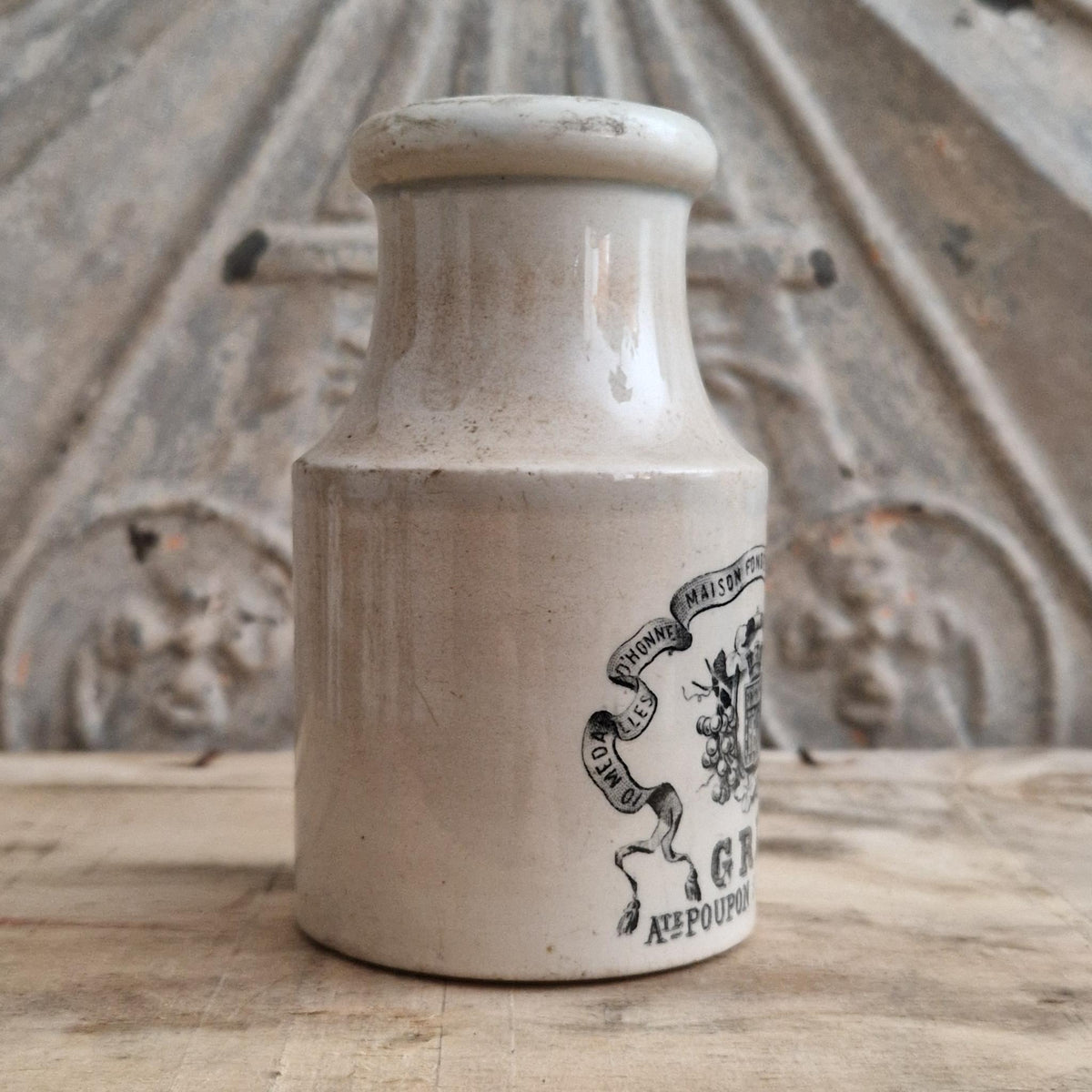 Grey Mustard Pot - Auguste Poupon - Creil & Montereau - 1877 / 1888