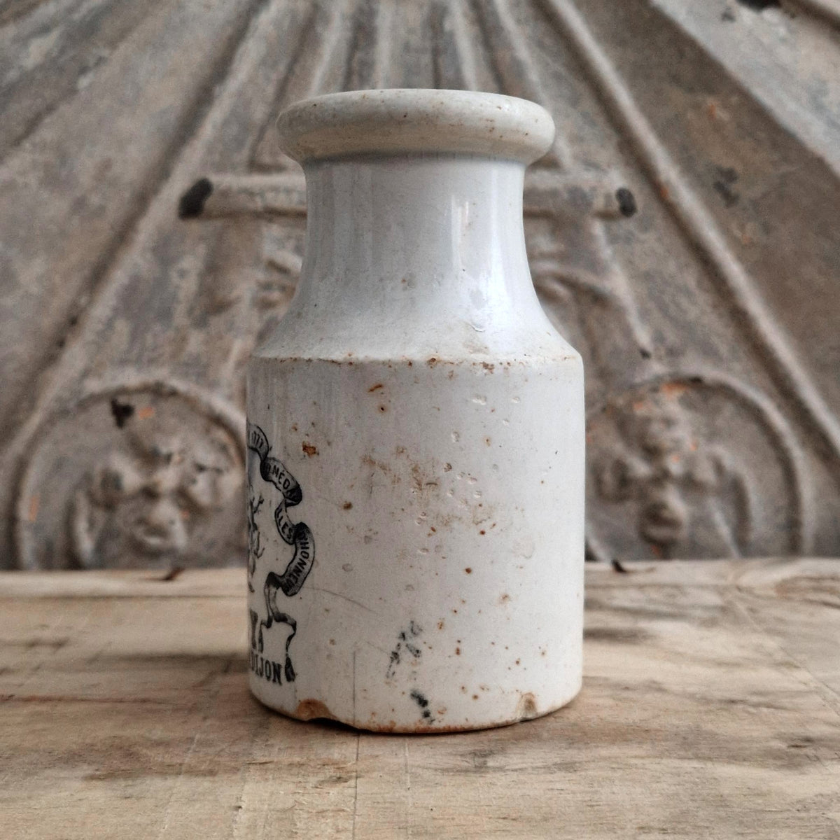 Grey Mustard Pot - Armes de Dijon - Creil & Montereau - 1877 / 1888
