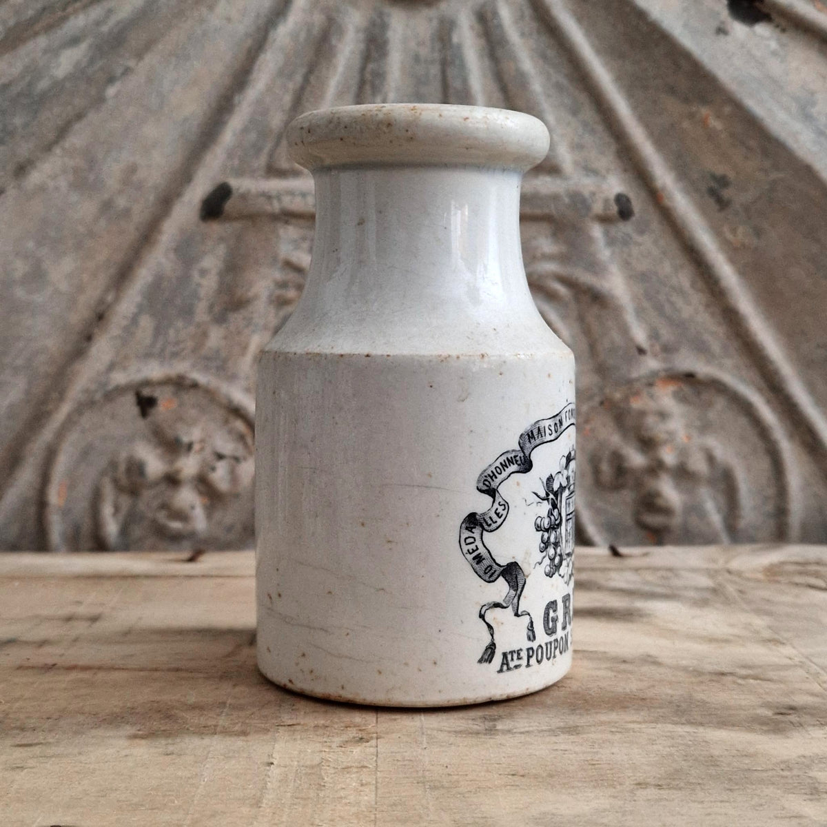 Grey Mustard Pot - Armes de Dijon - Creil & Montereau - 1877 / 1888
