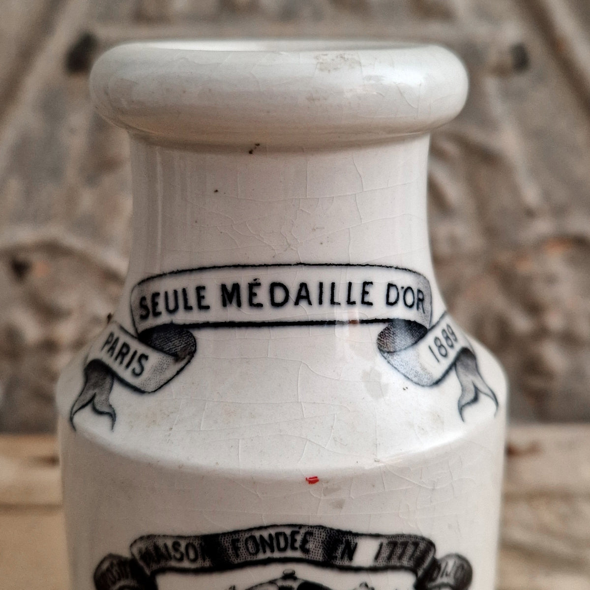 Grey-Poupon Mustard Pot - Opaque by Sarreguemines - 1890 / 1896