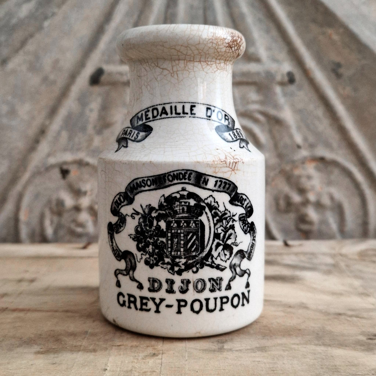 Grey-Poupon Mustard Pot - Opaque by Sarreguemines - 1889
