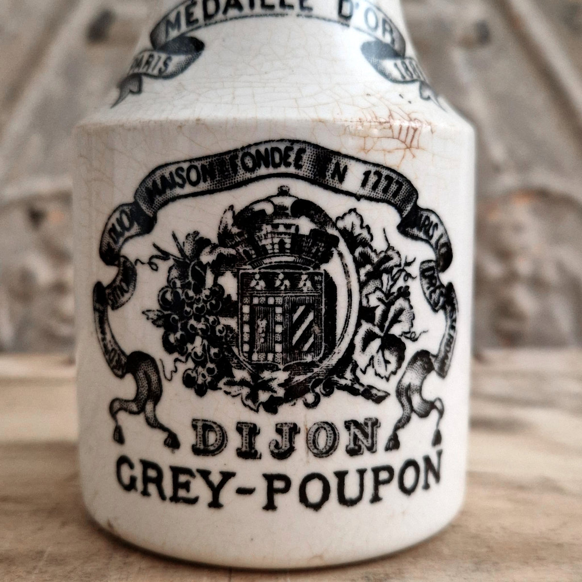Grey-Poupon Mustard Pot - Opaque by Sarreguemines - 1889