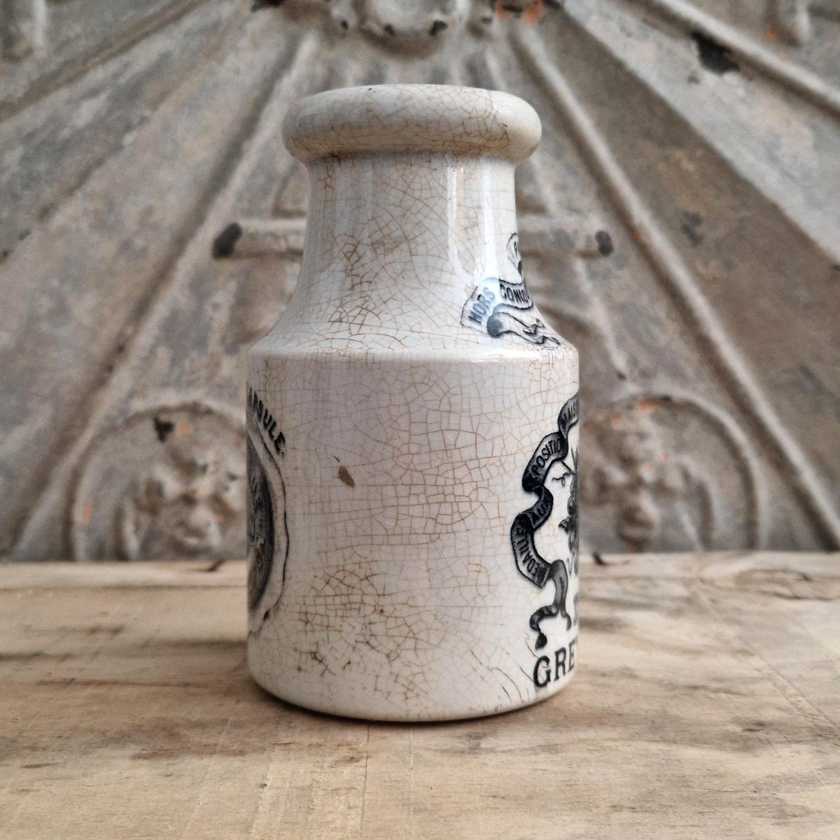Grey-Poupon XL Mustard Pot - Digoin & Sarreguemines - circa 1900