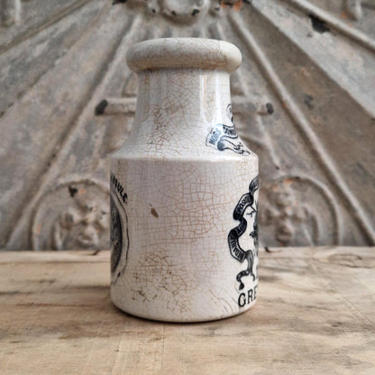 Grey-Poupon XL Mustard Pot - Digoin & Sarreguemines - circa 1900