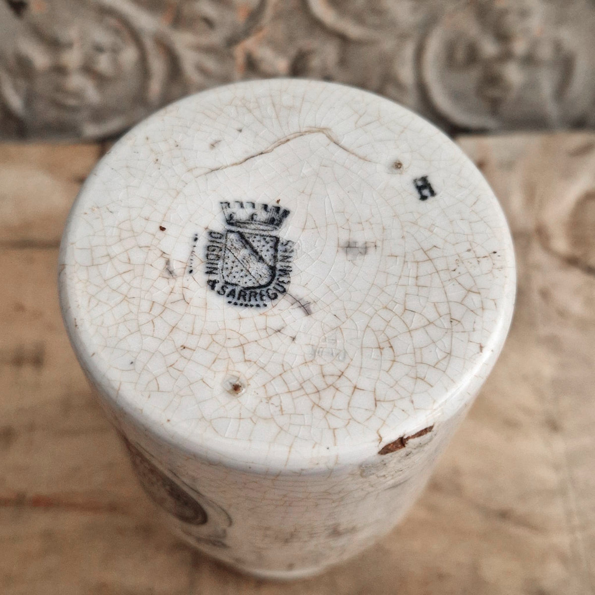 Grey-Poupon XL Mustard Pot - Digoin & Sarreguemines - circa 1900