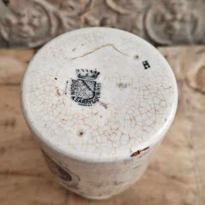 Grey-Poupon XL Mustard Pot - Digoin & Sarreguemines - circa 1900