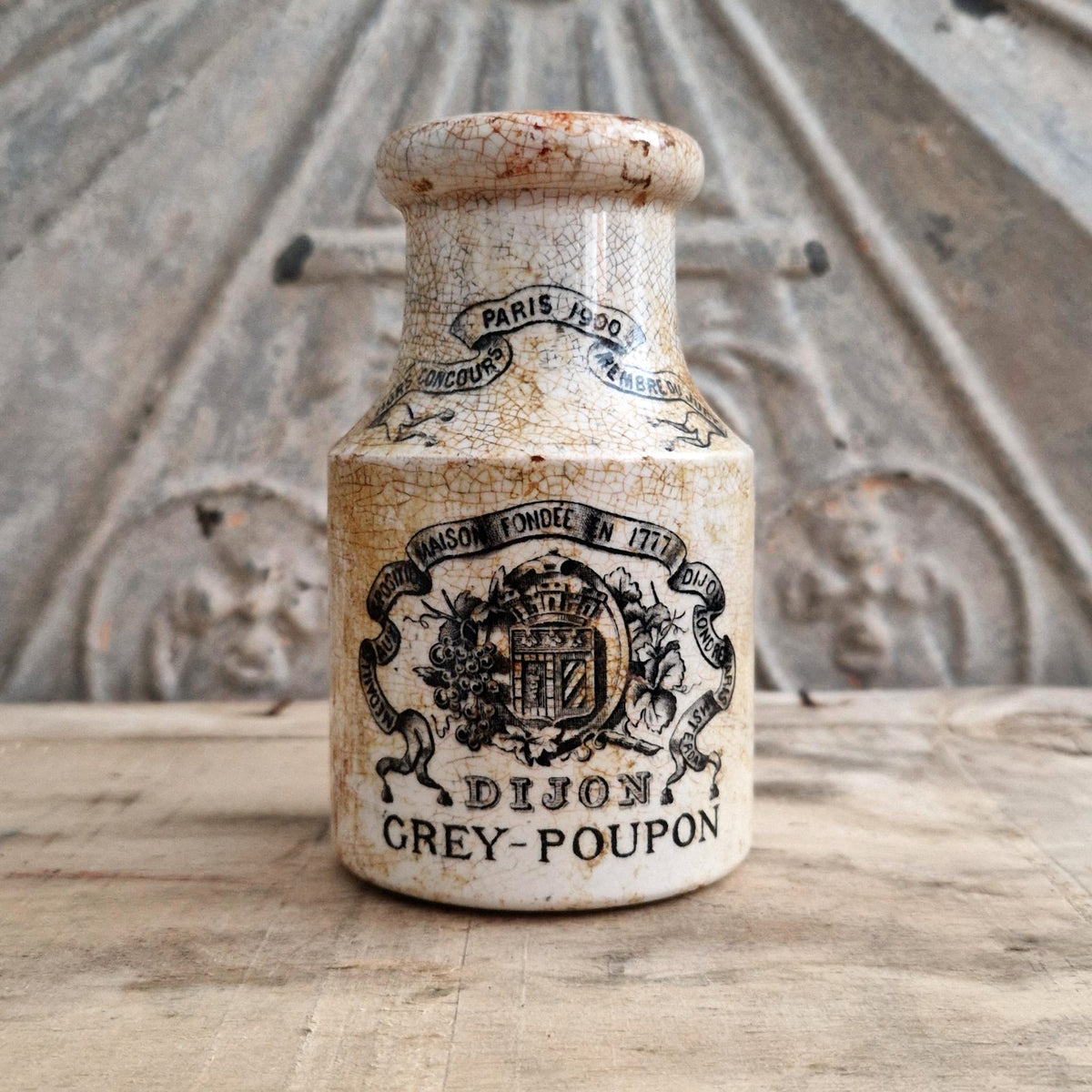 Grey-Poupon mustard pot - large size - Circa 1900