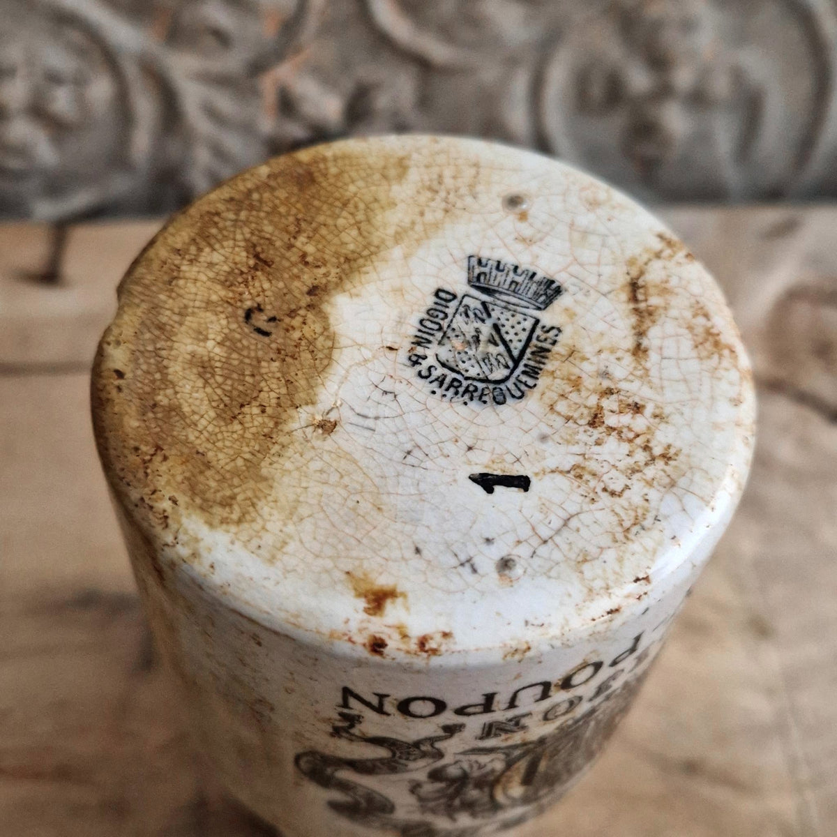 Grey-Poupon mustard pot - large size - Circa 1900