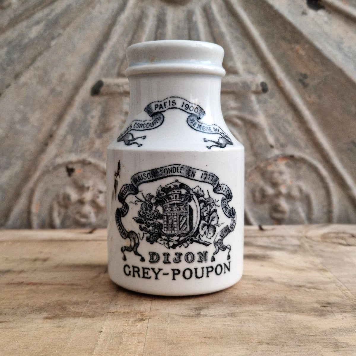 Vintage Grey-Poupon Large Mustard Pot - Early 20th Century