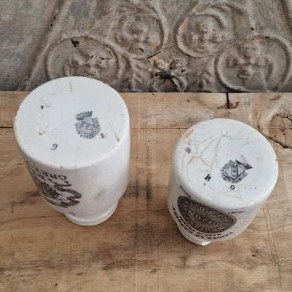 Set of 2 vintage Grey-Poupon mustard pots - Early 20th century