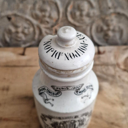 Grey-Poupon mustard pot with porcelain lid