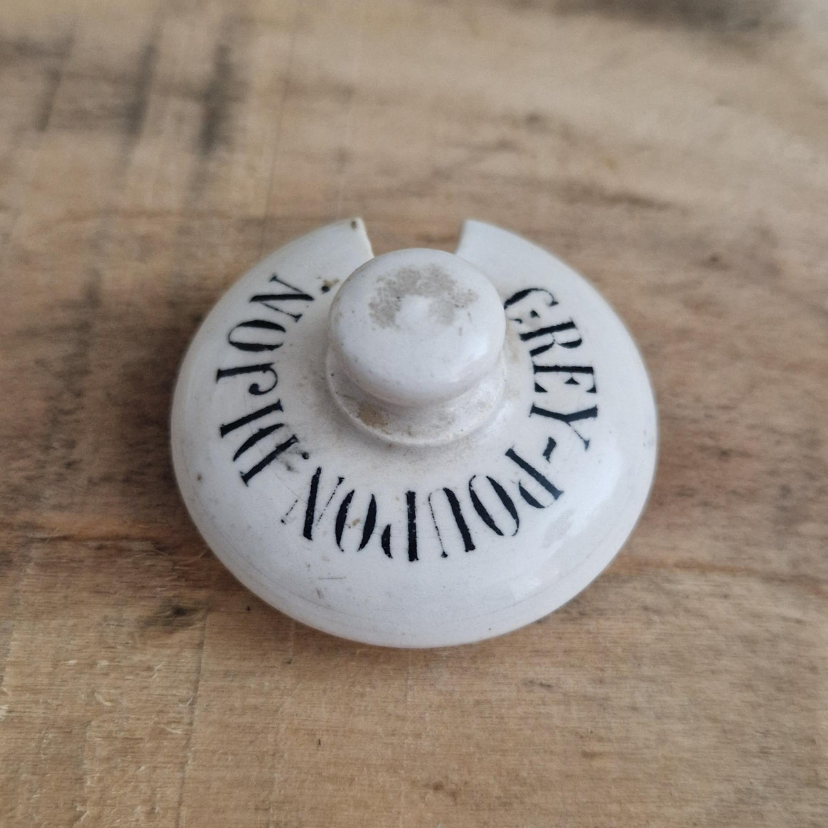 Grey-Poupon mustard pot with porcelain lid