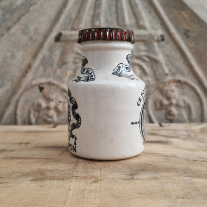Ancien pot à moutarde Grey-Poupon avec sa capsule en métal